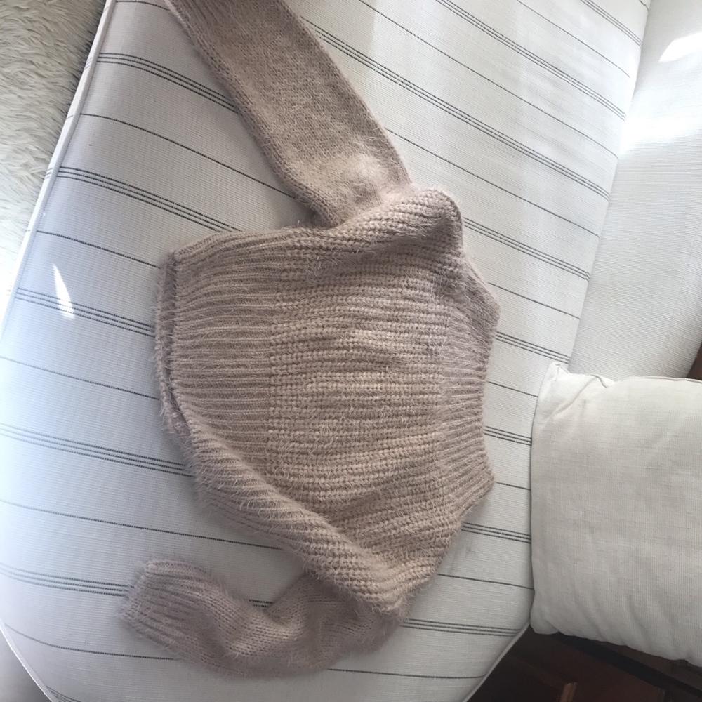 Topshop jumper knitted sweater cardigan beige S